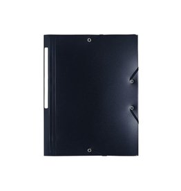Exacompta Exacompta elastomap A4, 3 kleppen en elastiek zwart