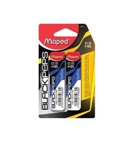Maped Maped Black'peps potloodstiften, 0,5 mm, HB, blister van 2 etuis van 12 stuks