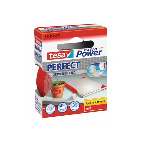 Tesa Tesa extra Power Perfect, ft 19 mm x 2,75 m, rood