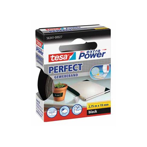 Tesa Tesa extra Power Perfect, ft 19 mm x 2,75 m, zwart