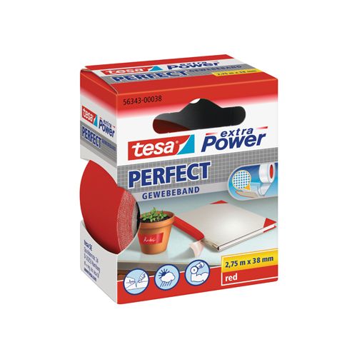 Tesa Tesa extra Power Perfect, ft 38 mm x 2,75 m, rood