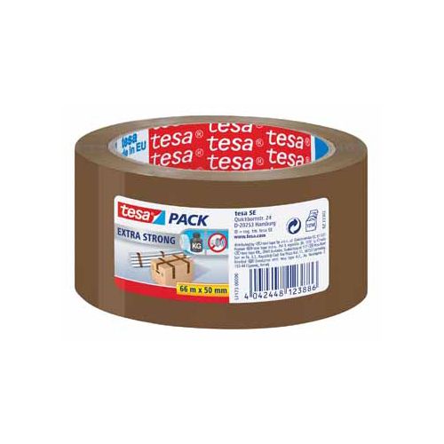 Tesa Tesa verpakkingsplakband Extra Strong, ft 50 mm x 66 m, PVC, bruin