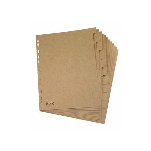 Oxford OXFORD Touareg tabbladen, uit karton, ft A4, onbedrukt, 11-gaatsperforatie, 12 tabs