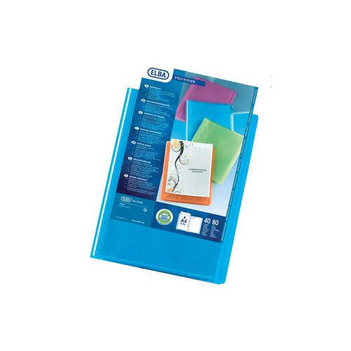 Oxford OXFORD Polyvision personaliseerbare presentatiealbum, formaat A4, uit PP, 40 tassen, blauw