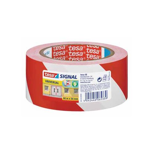 Tesa Tesa waarschuwingstape Universal, ft 50 mm x 66 m, rood/wit