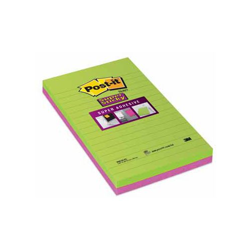 Post-it Post-it Super Sticky notes XXXL, 45 vel, ft 127 x 203 mm, geassorteerde kleuren, pak van 2 blokken