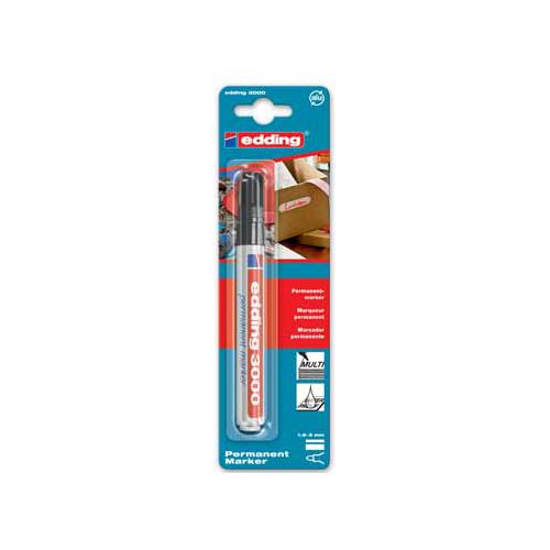 Edding Edding permanent marker 3000, zwart, blister van 1 stuk