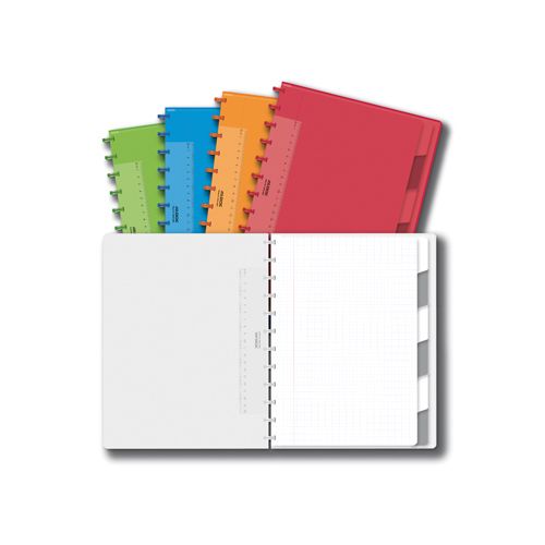 Adoc Adoc Colorlines schrift, ft A4, 144 bladzijden,commercieel geruit, geassorteerde kleuren