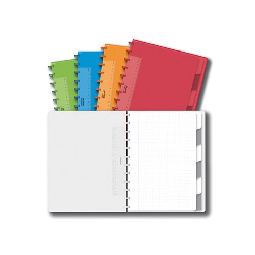 Adoc Adoc Colorlines schrift, ft A4, 144 bladzijden, geruit 5 mm, geassorteerde kleuren