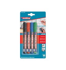 Edding edding whiteboardmarker 360, blister met 4 stuks in geassorteerde kleuren