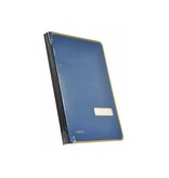 Class'ex handtekenmap, linnen omslag, met metalen beschermrand, blauw