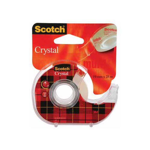 Scotch Scotch Plakband Crystal ft 19 mm x 25 m, blister met 1 afroller met 1 rolletje