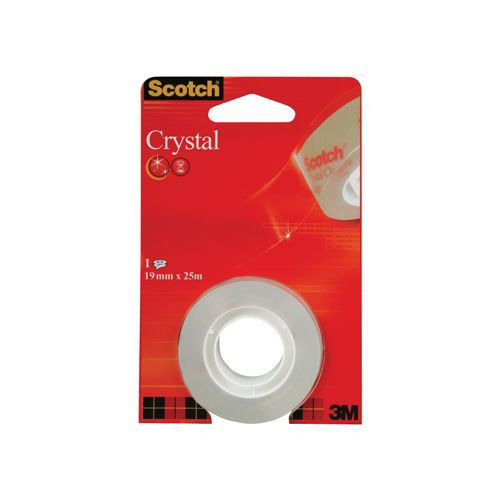 Scotch Scotch Plakband Crystal ft 19 mm x 25 m, blister met 1 rolletje