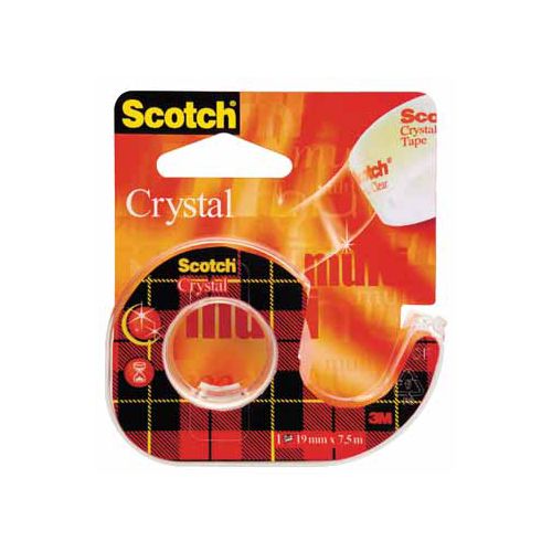 Scotch Scotch Plakband Crystal ft 19 mm x 7,5 m, blister met 1 afroller met 1 rolletje