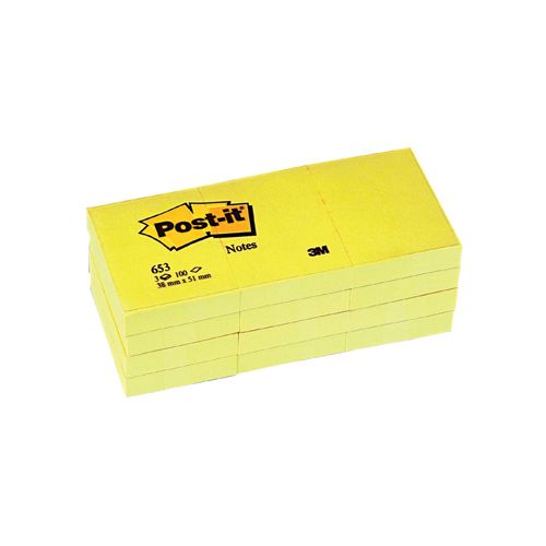 Post-it Post-it Notes, ft 38 x 51 mm, geel, blok van 100 vel