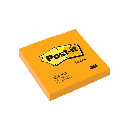 Post-It Notes Post-it Notes, 100 vel, ft 76 x 76 mm, neonoranje
