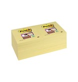 Post-it Post-it Super Sticky notes, 76x76mm, geel, 90vel, 12 blokken