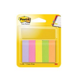 Post-It Notes Markers Post-it Notes Markers, ft 15 x 50 mm, geassorteerde kleuren, blister met 5 blokjes van 100 vel