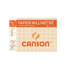 Canson Canson millimeterpapier, pak van 12 vel