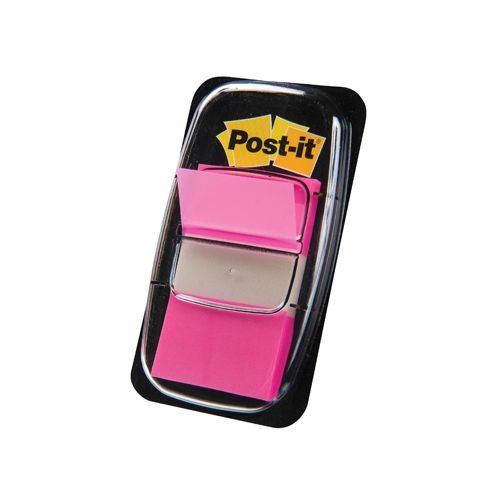 Post-it Post-it Index standaard, 25,4x43,2mm, roze, houder 50 tabs