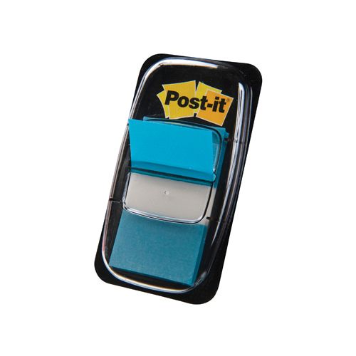 Post-it Post-it index standaard, ft 24,4 x 43,2 mm, houder met 50 tabs, turkoois