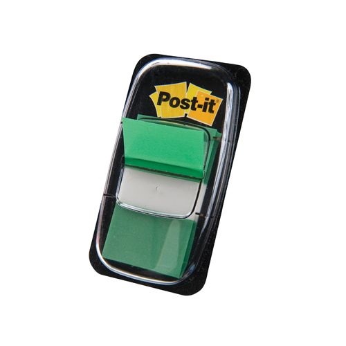 Post-it Post-it Index standaard, 25,4x43,2mm, groen, houder 50 tabs