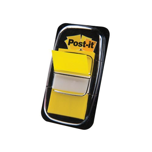 Post-it Post-it index standaard, ft 24,4 x 43,2 mm, houder met 50 tabs, geel