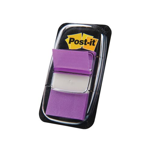 Post-it Post-it Index standaard, 25,4x43,2mm, paars, houder 50 tabs