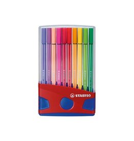 Stabilo STABILO Pen 68, ColorParade, rood-blauwe doos, 20 stuks in geassorteerde kleuren