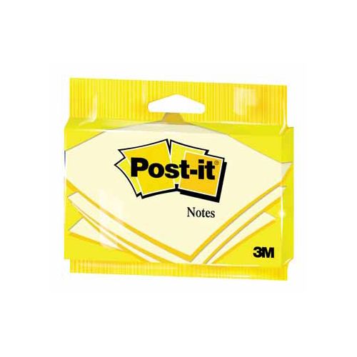Post-it Post-it Notes, 100 vel, ft 76 x 127 mm, geel, op blister