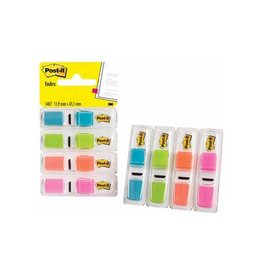 Post-It Index Post-it Index Smal, 4 x 35 tabs, turkoois, lichtgroen, oranje en roze