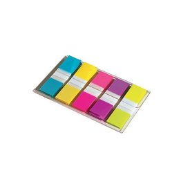 Post-It Index Post-it Index Smal, ft 11,9 x 43,2 mm, blister met 5 kleuren, 20 tabs per kleur