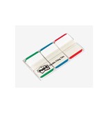 Post-It Index Post-it Index Strong, ft 25,4 x 38 mm, wit met gekleurde rand, 3 kleuren, 22 tabs per kleur