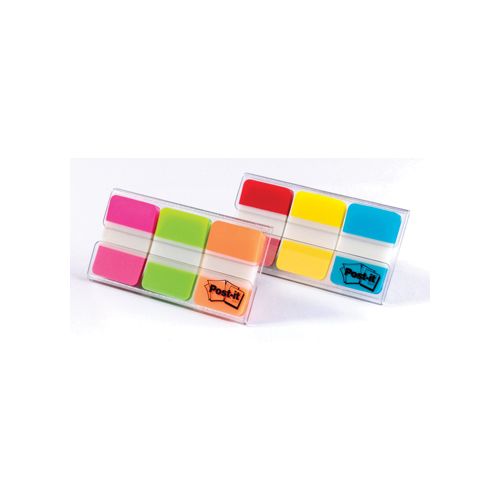 Post-It Index Post-it Index Strong, ft 25,4 x 38 mm, set van 3 kleuren (roze, groen en oranje), 22 tabs per kleur