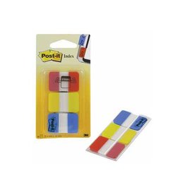 Post-It Index Post-it Index Strong, ft 25,4 x 38 mm, set van 3 kleuren (rood, geel en blauw), 22 tabs per kleur
