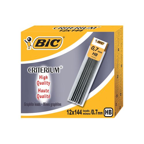 Bic Bic criterium potloodstiften, 0,7 mm, HB, etui van 12 stuks
