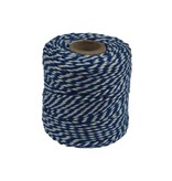 Merkloos Katoentouw, blauw-wit, klos van 50 g, ongeveer 45 m