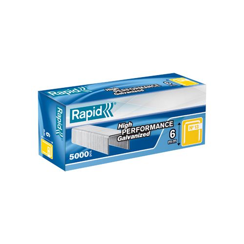 Rapid Rapid dunne nieten nr. 13/6, gegalvaniseerd, doos van 5000st