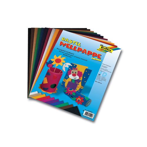 Folia Folia golfkarton ft 50 x 70 cm, pak met 10 vellen, geassorteerde kleuren