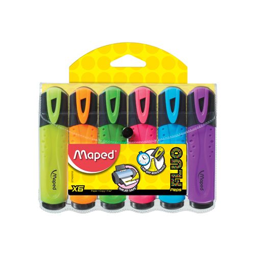 Maped Maped markeerstift Fluo'Peps assortiment blister met 6 stuks
