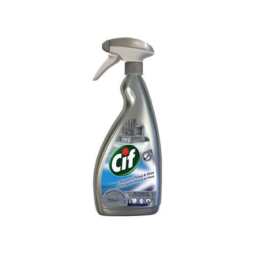 Cif Cif roestvrij staal en glas reiniger, flacon van 750 ml