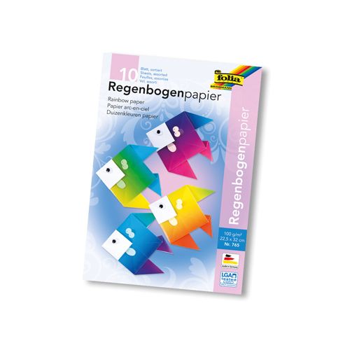 Folia Folia regenboogpapier, 100 g, ft 22 x 32 cm, geassorteerde kleuren, pak van 10 vel