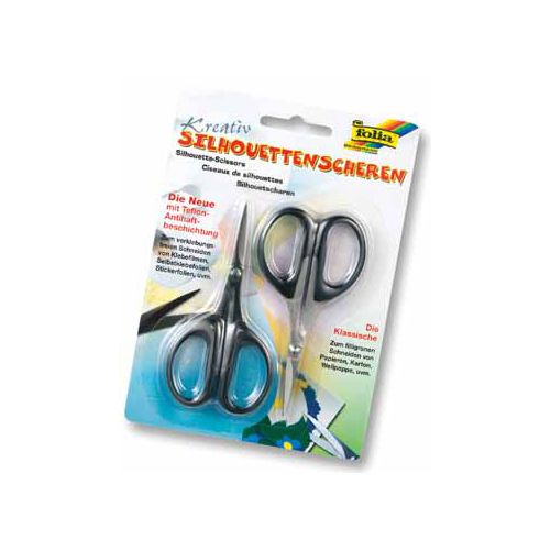 Folia Folia silhouetschaar, ft 10,5 cm, scherpe punt, zwart, blister van 2 stuks