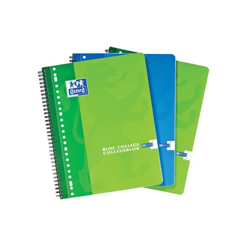 Oxford Oxford School collegeblok, ft A4+, 160 bladzijden, 23-gaats, gelijnd, assorti