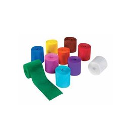 Folia Folia crêpepapier, ft 100 x 5 cm, op rol,  geassorteerde kleuren, pak van 10 stuks