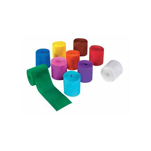 Folia Folia crêpepapier, ft 100 x 5 cm, op rol,  geassorteerde kleuren, pak van 10 stuks