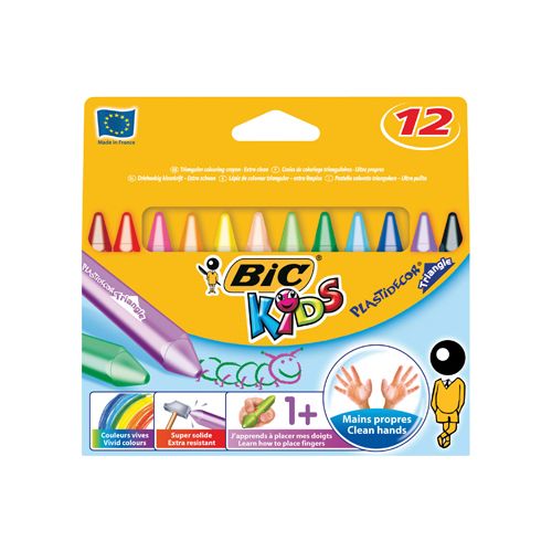 Bic Kids Bic waskrijt Plastidecor Triangle 12 stuks