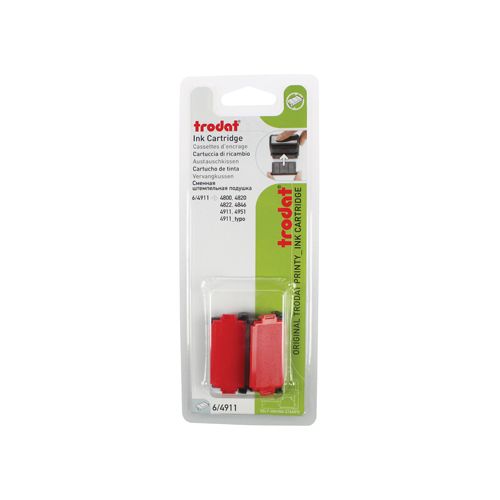 Trodat Trodat vervangkussen rood, voor stempel 4911/4820/4822/4846, blister met 2 stuks