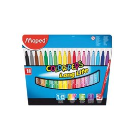 Maped Maped Viltstift Color'Peps 18 stiften in een kartonnen etui