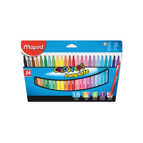 Maped Maped Viltstift Color'Peps 24 stiften in een kartonnen etui